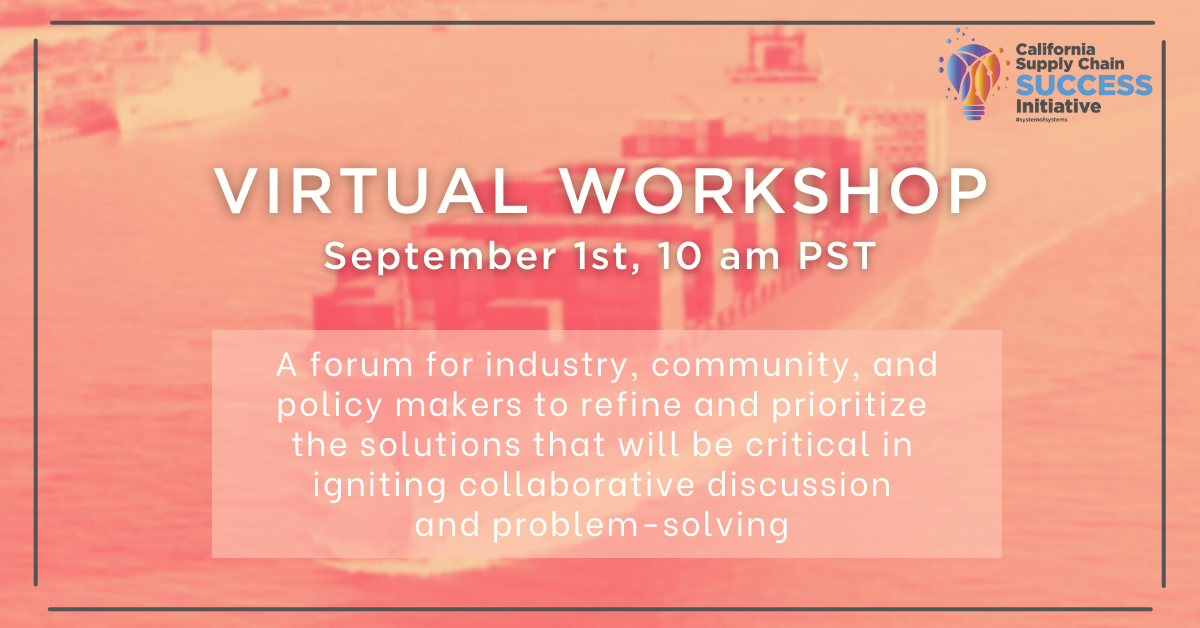 This free Virtual Workshop on September 1 at 10am PST will provide a forum for industry, community, and policy makers to refine and prioritize the solutions that will be critical in igniting collaborative discussion and problem-solving.